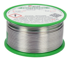 Припій без свинцю CYNEL : Ø1,5 мм, Sn99,3-Cu0,7 дротяний на котушці з флюсом m= 250 г [20]