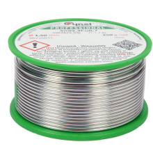 Припій без свинцю CYNEL : Ø1,5 мм, Sn99,3-Cu0,7 дротяний на котушці з флюсом m= 250 г [20]