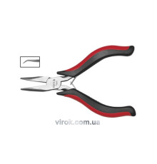 Тонкогубці-міні загнуті нікельовані YATO : L= 115 мм [6/120]