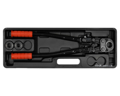 Прес-кліщі для труб PEX-AL.-PEX і PERT YATO; l= 53см, розвід губ-27мм. з насадками TH 16/20/26 мм[4]