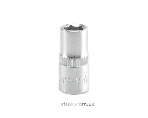 Головка торцева 6-гранна YATO : квадрат 1/4", М= 7 мм, L= 25 мм [24/240/400]