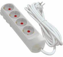 Удлинитель сетевой VIROK: l= 3 м, с 4 гнездами с заземлением