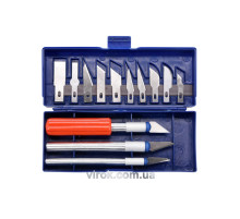 Ножи для резьбы по дереву VOREL Набор 13 лезвий + 3 [25/100]
