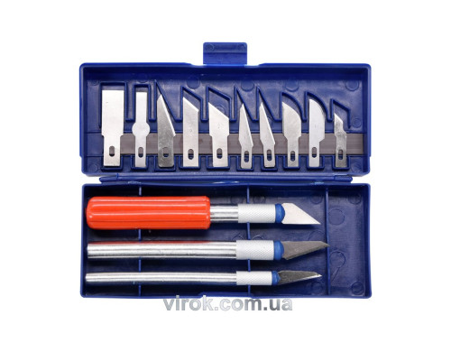 Ножі для різблення по дереву VOREL Набір 13 лез + 3 [25/100]