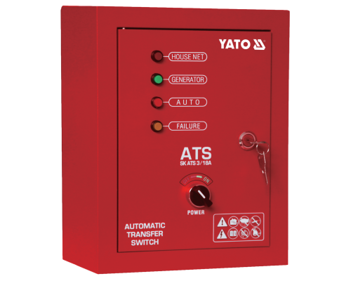 Стабілізатор вихідної напруги 230 В YATO 1-фазний 50 А для генераторів від 3 до 12 кВт (АВР)