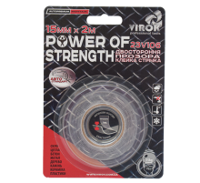 Лента автомобильная 2-сторонняя VIROK Power of strength; 15 мм х 2 м [30]