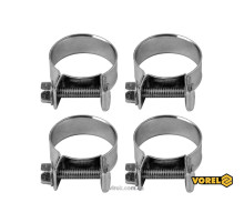 Хомут сталевий, з гвинтовим затискачем W1 VOREL : Ø= 20-22/ 9 мм, оцинкований, 4 шт. [100]