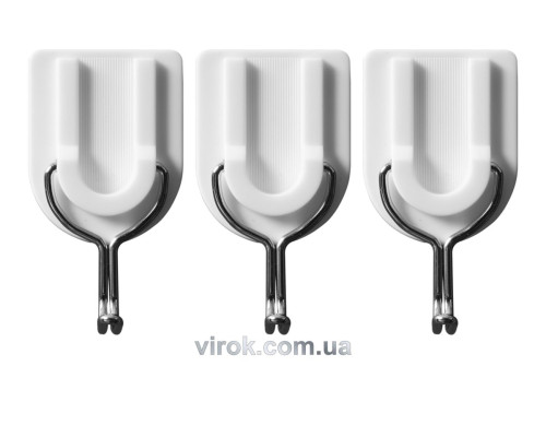 Гачки настінні VOREL самоклеючі, набір 3шт [18/216]