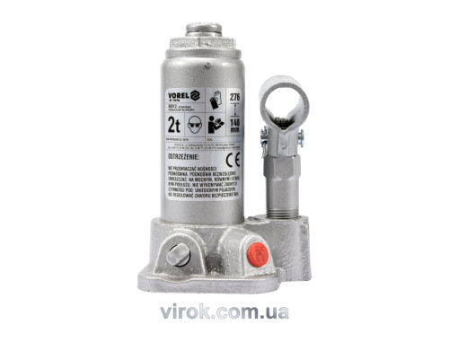 Домкрат гідравлічний cтовбцевий VOREL; F= 2 т, роб. висота- 148- 276 мм [6]