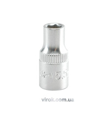 Головка торцева 6-гранна YATO : квадрат 1/4", М= 5,5 мм, L= 25 мм [24/240/400]