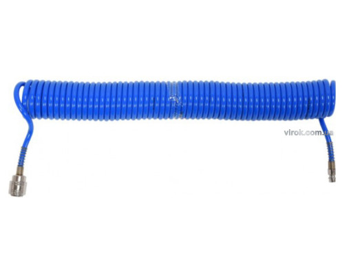 Шланг пневматичний спіральний YATO швидкоз'єднуваний: Ø= 5.5/8 мм, ≤12 Bar, l=10м. поліуретан. [25]