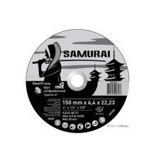 Диск шліфувальний по металу SAMURAI ТМ VIROK : A30S-BF27, Ø= 150х22.23 мм, t= 6.4 мм