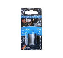 Насадка викруткова USH : HEX М4 x 25 мм. шестигранна. Уп. 2 шт.(блістер)