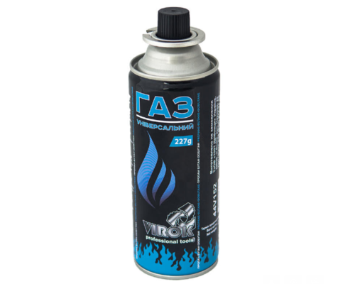 Балон газовий 1-разовий VIROK з цанговим з'єднанням (швидким) 227g/392ml. (E417) [4/28]