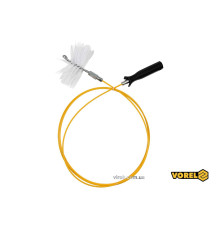 Дріт для очищення димарів VOREL : Ø= 6 мм, l= 3 м, з йоржем Ø=150 мм, l= 80 мм, різьба M12 [20/160]