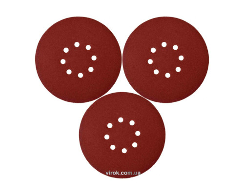 Круг шлифовальный с наждачн. бумаги с липучкой YATO: Ø= 180 мм, Р240, YT-82341, 3 шт [50/200]