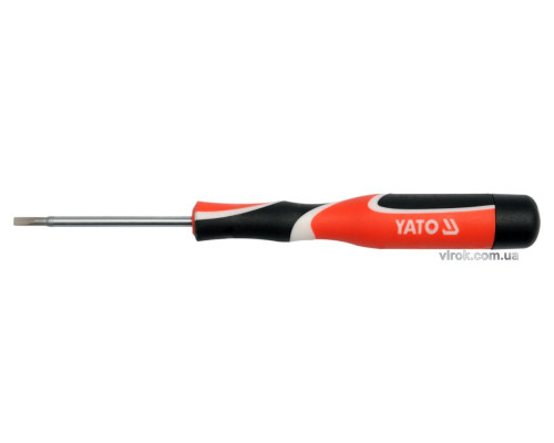 Викрутка плоска прецизійна YATO : шліц SL2.4 x 75 мм [50/400]