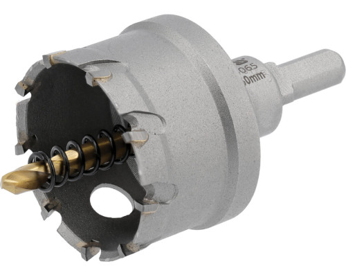 Сверло коронка по металлу TCT YATO: Ø50 x 103 мм, толщ. до 25мм, с направляющим, 6-гран. хвост 3/8" [6]