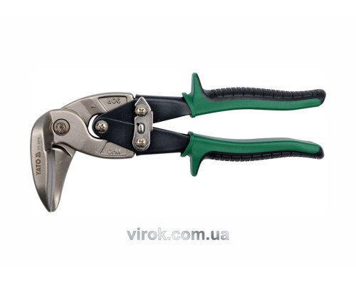 Ножницы по металлу YATO : L= 225 мм, правые изогнутые, Cr-Mo [6/36]