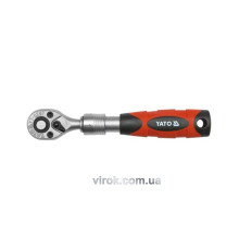 Тріщатка YATO : квадрат 1/4", 72T, L= 150-200 мм, телескопічна ручка [12/48]