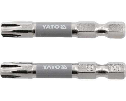 Насадка викруткова YATO TORX T40 х 50 мм. HEX 1/4", покрита нікелем, 2 шт.[10]