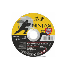 Диск відрізний по металу/нержав. сталі NINJA : Ø= 125 х 22.23 мм, t= 1,2 мм [25шт/уп/400]
