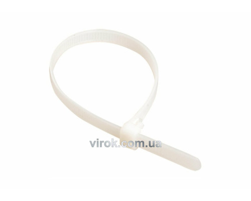 Хомут стяжний нейлоновий білий 200х2,5 100 шт. [300]