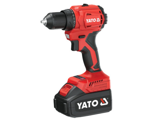 Шуруповерт-дриль акумуляторний Li-Ion YATO: V=18 В, крутн.мом.- 45 Нм, 2 Агод, патрон Ø≤ 13 мм [6]