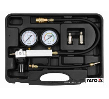 Тестер герметичности цилиндров двигателей YATO: 7 МПа, с оборудованием, 4 шт + кейс [5/80]