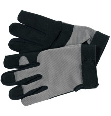 Рукавиці робочі чорно-сірі YATO : для сенсорних екранів, штучна шкіра +бавовняний трикотаж, роз 8 DW