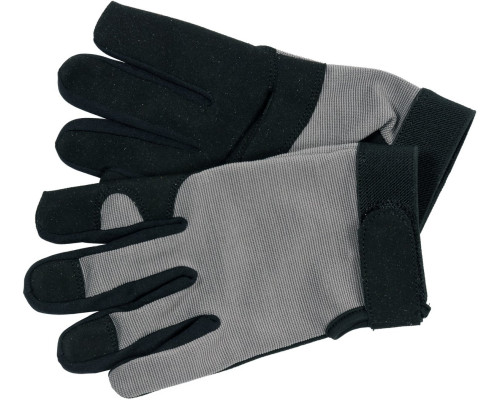 Рукавиці робочі чорно-сірі YATO : для сенсорних екранів, штучна шкіра +бавовняний трикотаж, роз 8 DW