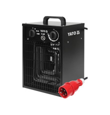 Нагрівач приміщень мереж YATO 400В 3-фазн 5кВт з вентилятором, обігрів S≤ 48м², реж- 40/2500/5000 Вт