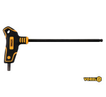 Ключ шестигранний з кульковим наконечником VOREL : тип "Т", HEX 6 x 150 x 90 мм, Cr-V 6150 [24/192]