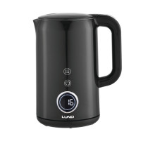 Електрочайник з термостатом з нержавіючої сталі, чорний LUND 1,7 л, 2200 Вт, живл від мережі 230 В