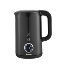 Електрочайник з термостатом з нержавіючої сталі, чорний LUND 1,7 л, 2200 Вт, живл від мережі 230 В