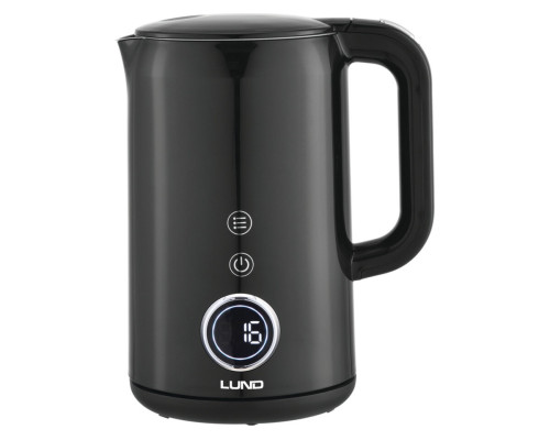 Електрочайник з термостатом з нержавіючої сталі, чорний LUND 1,7 л, 2200 Вт, живл від мережі 230 В