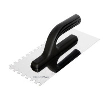 Терка гладилка VIROK : нержавіюча, зубчата, 270 x 130 мм, зуб 4х4 мм [24]