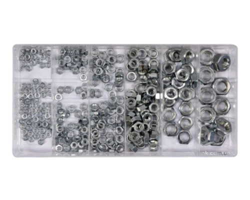 Гайки М3-М10 YATO: пластиковая коробка; наб. 300 шт. [5/20]