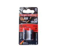 Насадка викруткова USH : PHILIPS PH3 x 25 мм, Уп. 2 шт.(блістер) [150]