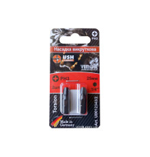 Насадка викруткова USH : PHILIPS PH3 x 25 мм, Уп. 2 шт.(блістер) [150]