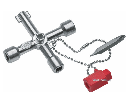 Ключ универсален к распределительным шкафам/щитам NWS "Electro" с насадкой 14" PH2/ 1x 7 мм, цепью