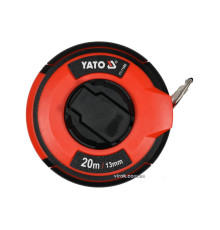 Рулетка измерительная стальная YATO : L= 20 м, b= 13 мм, ручная смотка, закрытый корпус [10]