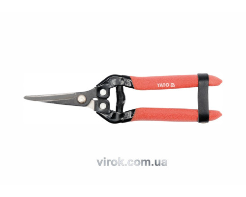 Секатор спеціалізований YATO : вигнутий, L= 185 мм [12/72]