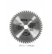 Диск пиляльний победітовий по дереву YATO: 160x20x2.8x2.0 мм, 48 зубців, R.P.M до 9500 1/хв [25/50]
