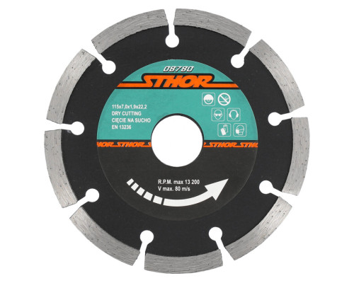 Диск відрізний алмазний сегментний STHOR : Ø= 115 мм, t-1,9 х h- 7 мм по кам, бетоні, кераміці [20]