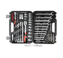 Набор торцевых головок YATO : квадрат 1/2", 1/4" с инструментами. 77 шт. [2]