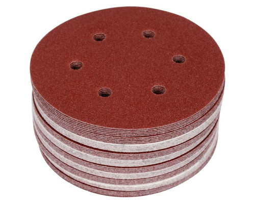 Круг шліфувальний з наждачн. паперу з липучкою YATO: Ø= 150мм, Р150, 6 отв до YT-09739, -09740, 50шт