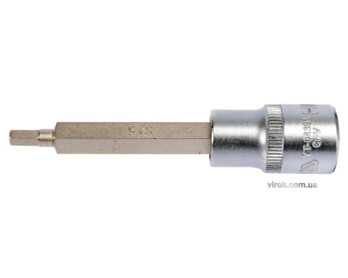 Головка торцевая YATO квадрат 1/2 HEX M5, L=100 мм. удлиненная [20/120]