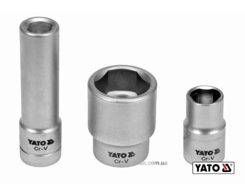 Головки торцевые для обслуживания инжекторных насосов YATO : 1/2", Cr-V, 3 шт [12/48]