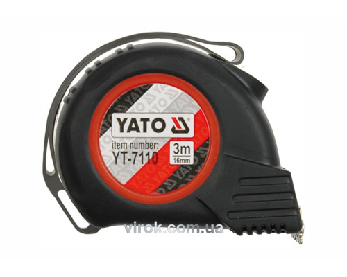 Рулетка YATO: L= 3 м х 16 мм. с нейлоновым покрытием, магнитным наконечником [12/120]